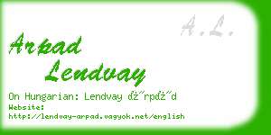 arpad lendvay business card